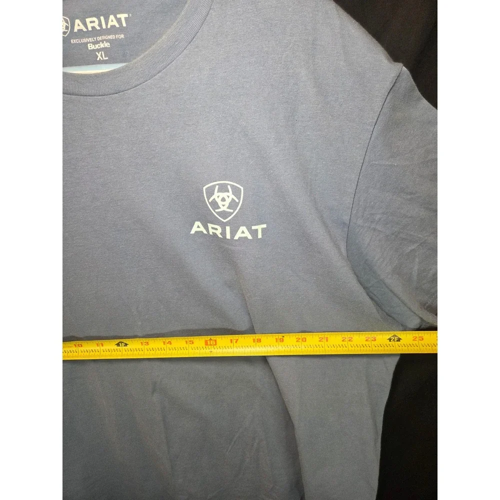 Ariat Lot of 3 Mens XL T Shirts Blue Gray‎ Graphic Short Sleeve Cotton Buckle